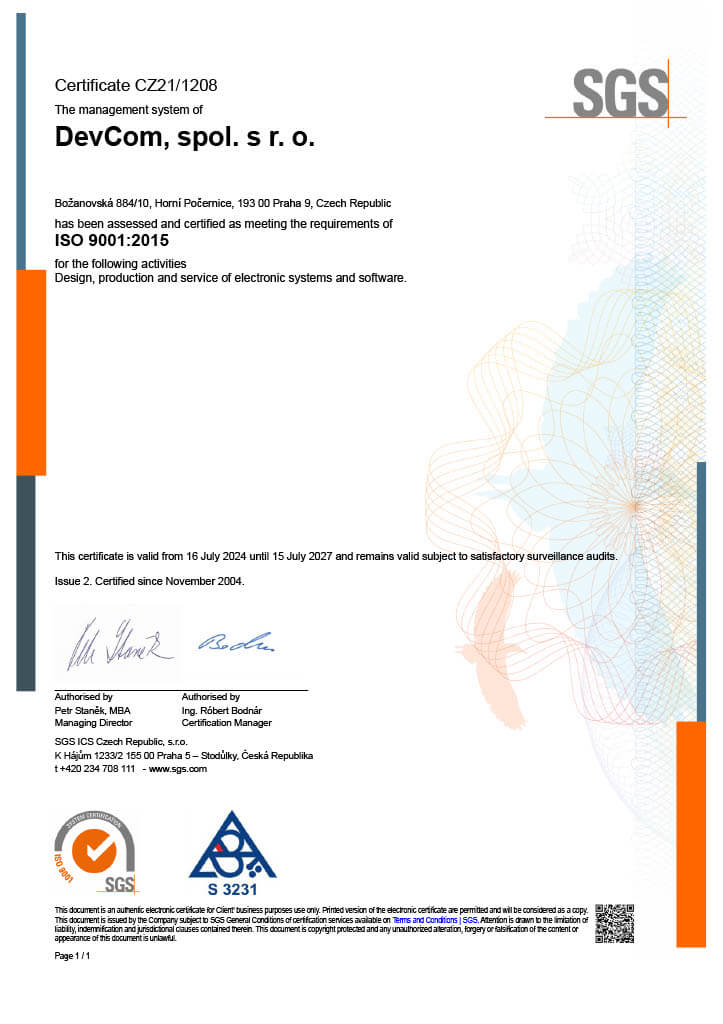 ISO 9001:2015 - Certifikace 2024